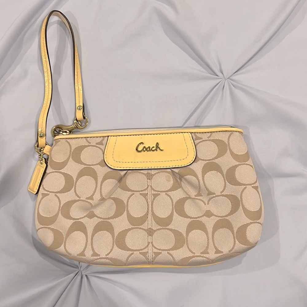 Original COACH tan wristlet